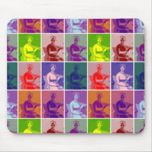 Mousepad Jane Austen pop art colorido