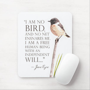 Mousepad Jane Eyre - Não Sou Pássaro - Pássaro Marrom