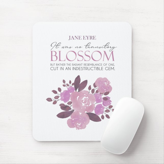 Mousepad Jane Eyre - Sem Flor Transitório - Rosas Rosa (Com mouse)
