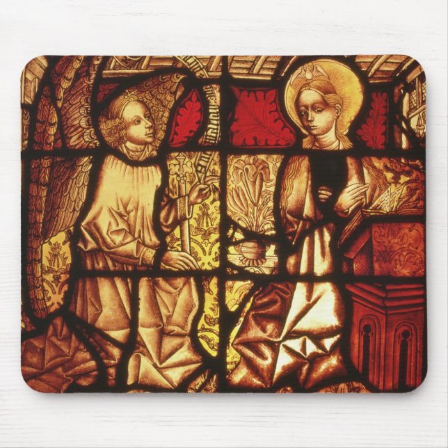Mousepad Janela de vitral que descreve o aviso, G (Frente)