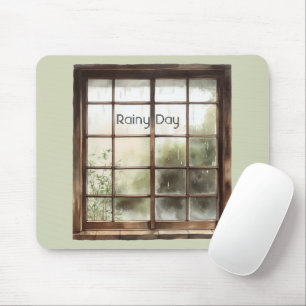 Mousepad Janela Verde Dia Chuvoso