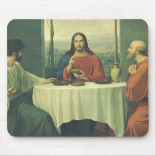 Mousepad Jantar Antigo em Emaús com Jesus Cristo