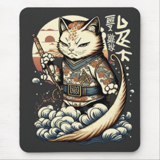 Mousepad Japão Gato Japonês Onda Animação de Manga kawaii