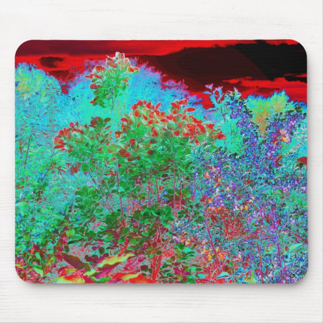 Mousepad Jardim Abstrato Colorido com Crimson Sunset (Frente)