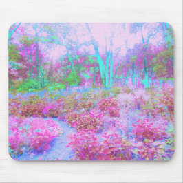 Mousepad Jardim Abstrato de Rosa Impressionista e Turquesa