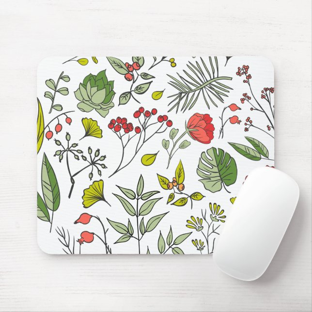 Mousepad Jardim Botânico de Flor Selvagem (Com mouse)