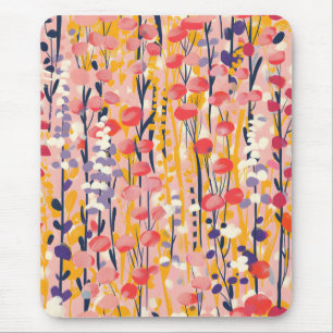Mousepad Jardim Botânico Floral Abstrato de Flores Silvestr