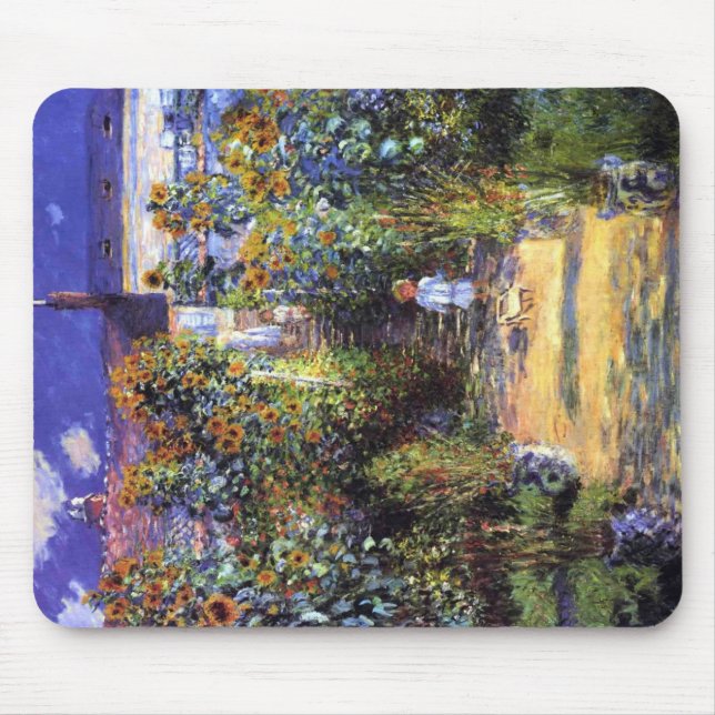 Mousepad Jardim Claude Monet Verão Flores de Girassol (Frente)