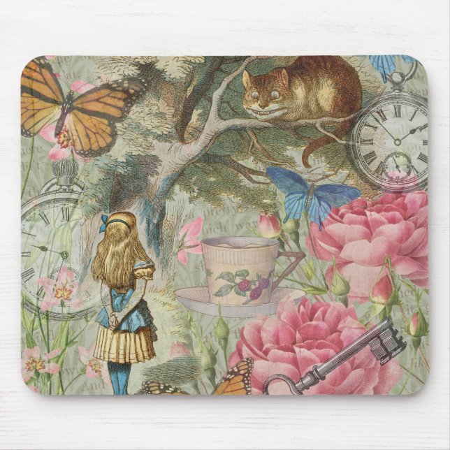 Mousepad Jardim das Árvores da Terra Marinha de Alice Chesh (Frente)