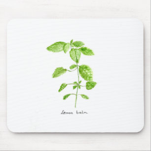 Mousepad Jardim de aquarela com erva de limão