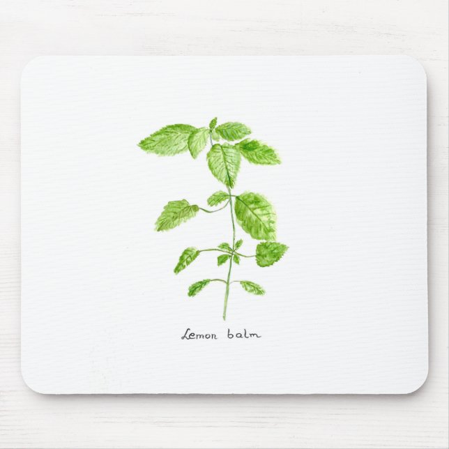 Mousepad Jardim de aquarela com erva de limão (Frente)