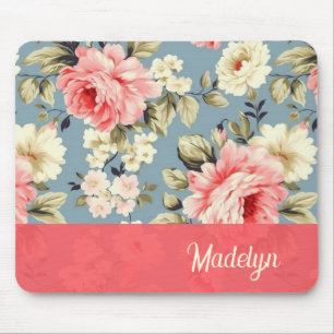 Mousepad Jardim de Campo Francês Floral Chic Script