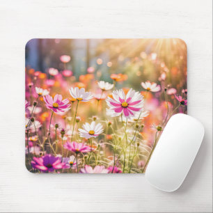 Mousepad Jardim de Cosmos Rosa
