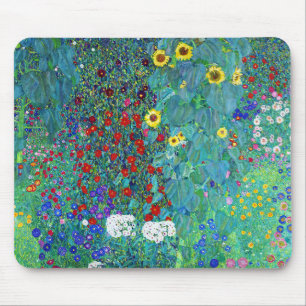 Mousepad Jardim de fazenda com girassóis, Gustav Klimt