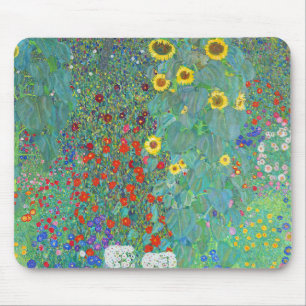 Mousepad Jardim de fazenda com girassóis por Gustav Klimt