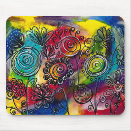 Mousepad Jardim de Flor Colorida Whimsical