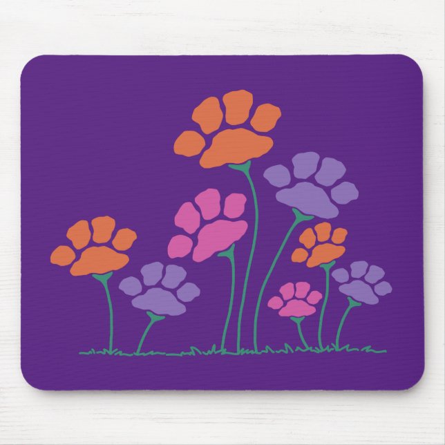 Mousepad Jardim de Flor de Impressão Pawprint (Frente)