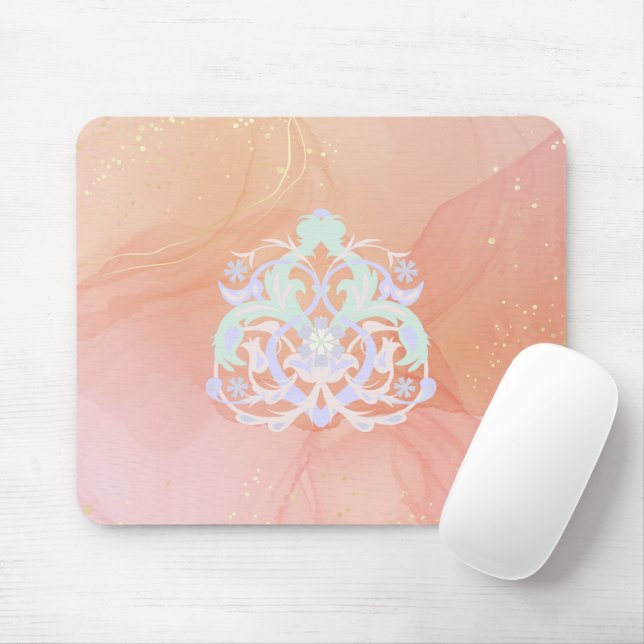 Mousepad Jardim de Luz Harmonia – Florais Azuis e Rosa (Com mouse)