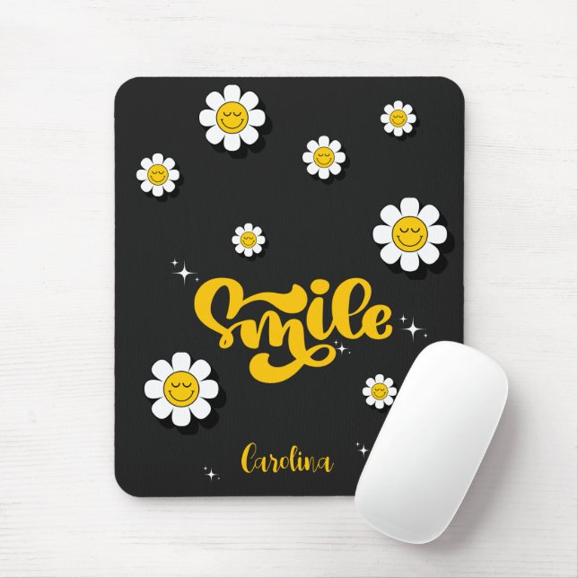 Mousepad Jardim de Margaridas Sorriso Personalizável (Com mouse)