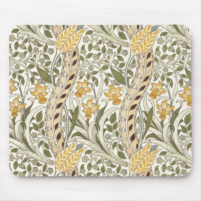 Mousepad Jardim de Narcisos Flor Clássica Bota William Morr (Frente)