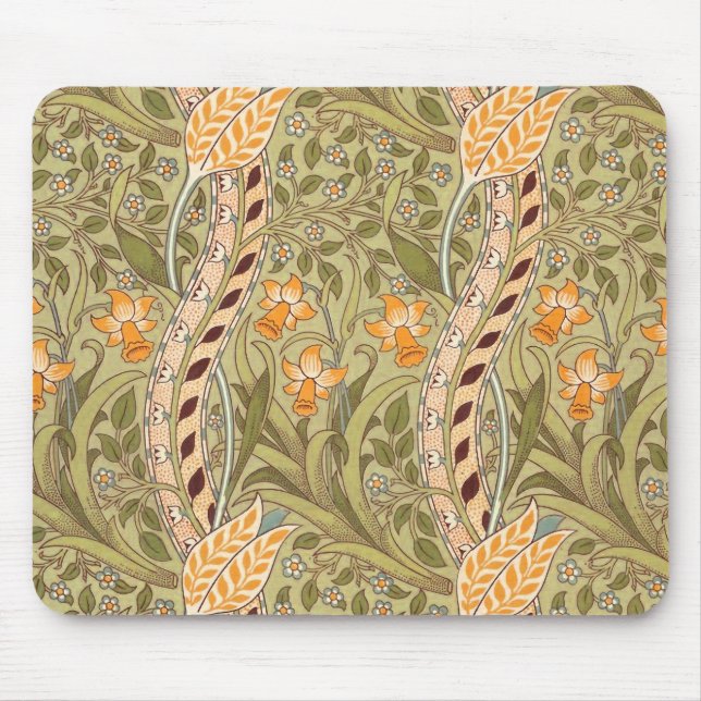 Mousepad Jardim de Narcisos Flor Clássica Bota William Morr (Frente)