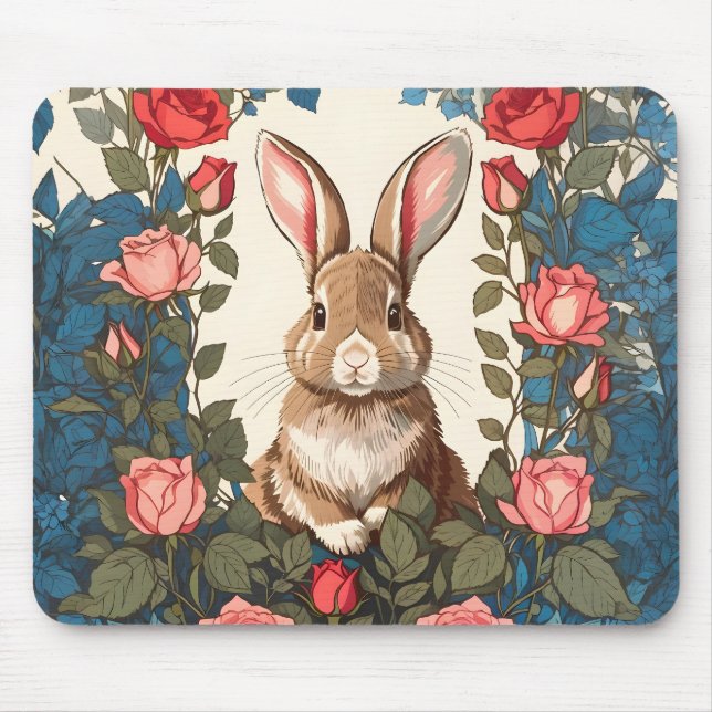 Mousepad Jardim de Rosa de Bunny Brown (Frente)