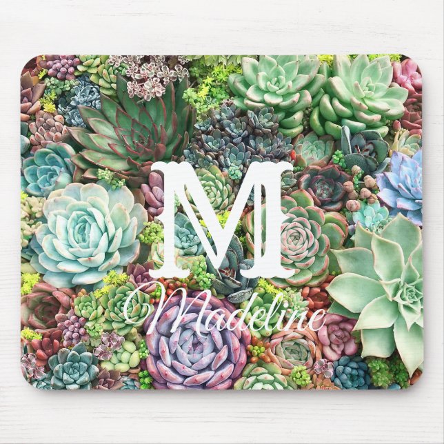 Mousepad Jardim de Suculentos Coloridos (Frente)