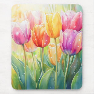 Mousepad Jardim de Tulipas de Primavera de Aquecedora