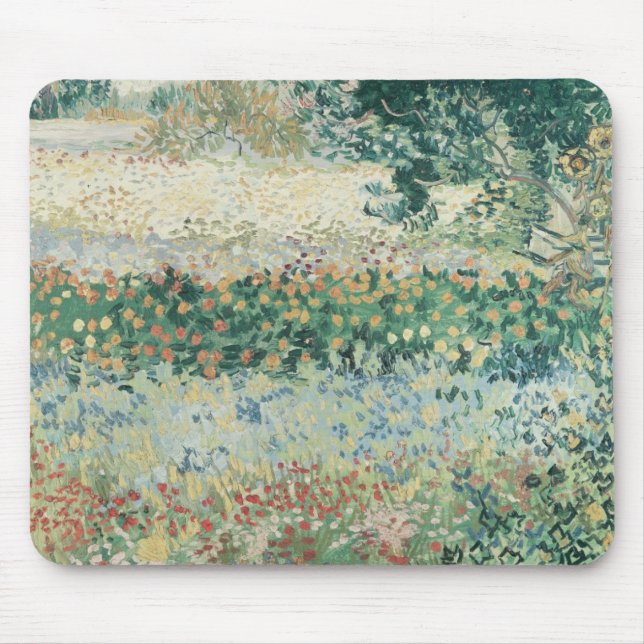 Mousepad Jardim de Vincent van Gogh | na flor, Arles, 1888 (Frente)