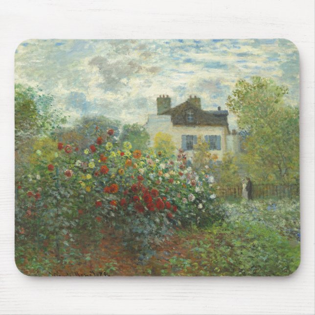 Mousepad Jardim do Artista Monet em Argenteuil Pintura (Frente)