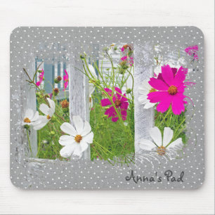 Mousepad Jardim do Cosmos no Suporte do Mouse Bolinhas