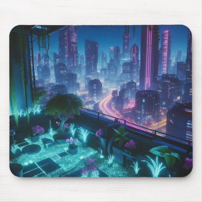 Mousepad Jardim do Telhado Bioluminescente (Frente)