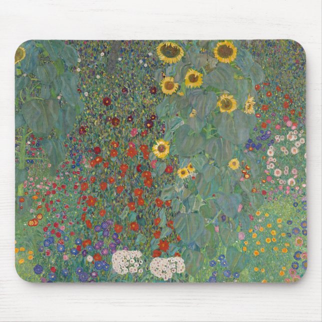 Mousepad Jardim fazenda Girassóis por Gustav Klimt Painting (Frente)