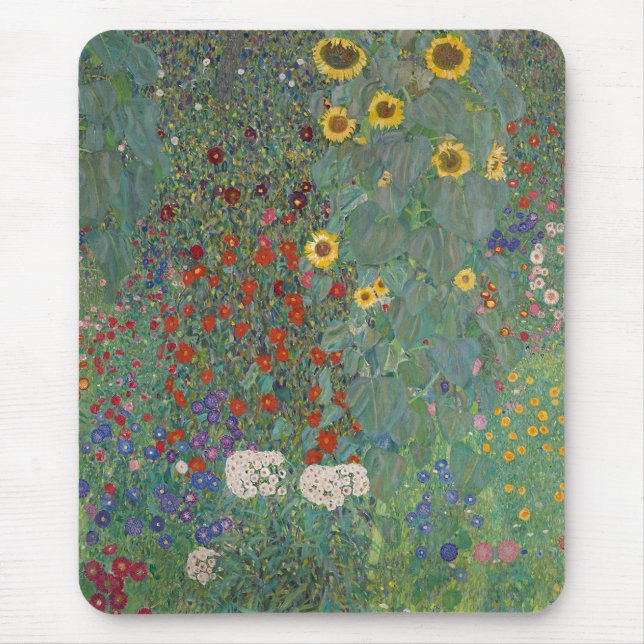 Mousepad Jardim fazenda Girassóis por Gustav Klimt Painting (Frente)