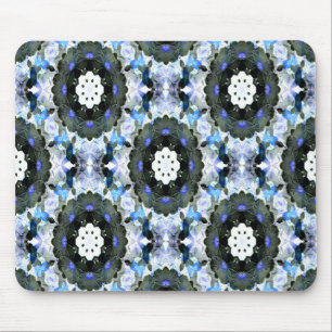 Mousepad Jardim feito com rendas azuis....