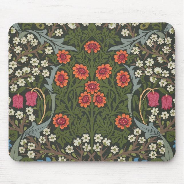 Mousepad Jardim Flor Clássico de Amieiro Preto William Morr (Frente)