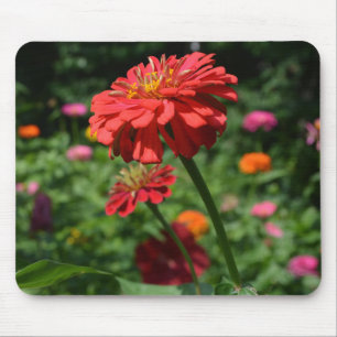 Mousepad Jardim floral de laranja vermelho-elegante