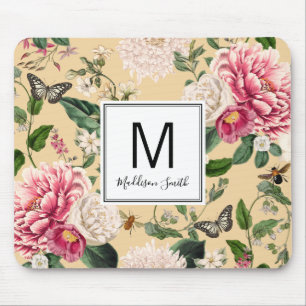 Mousepad Jardim Floral Flor Adicione Seu Nome