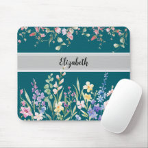 Jardim Floral Monograma Script Dark Teal
