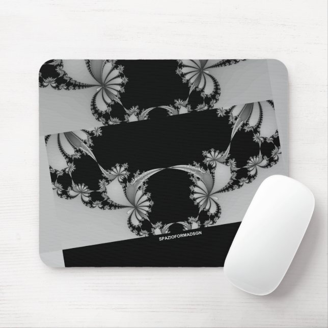 Mousepad Jardim Fractal cinza (Com mouse)