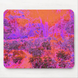 Mousepad Jardim Impressionista Laranja Trippy Magenta