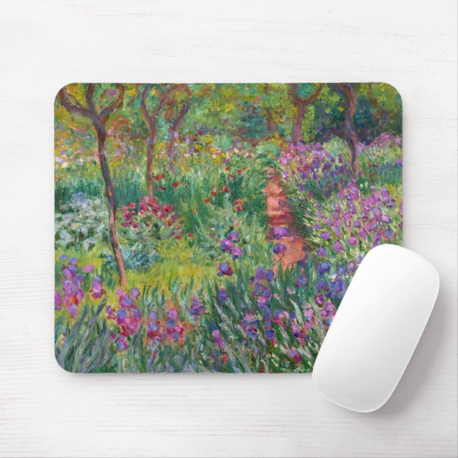 Mousepad Jardim Íris Em Giverny Por Claude Monet (Com mouse)