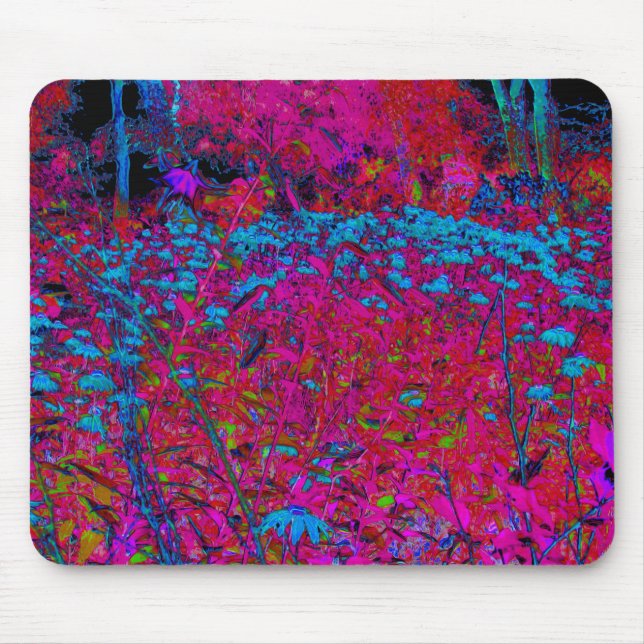 Mousepad Jardim Magenta Psicodélico Púrpura Lily Flor (Frente)