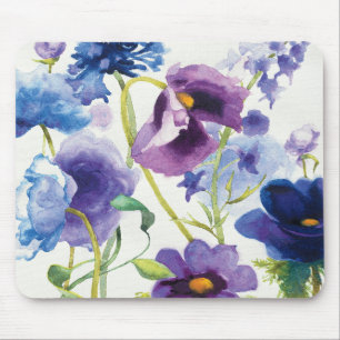 Mousepad Jardim misturado azul e roxo