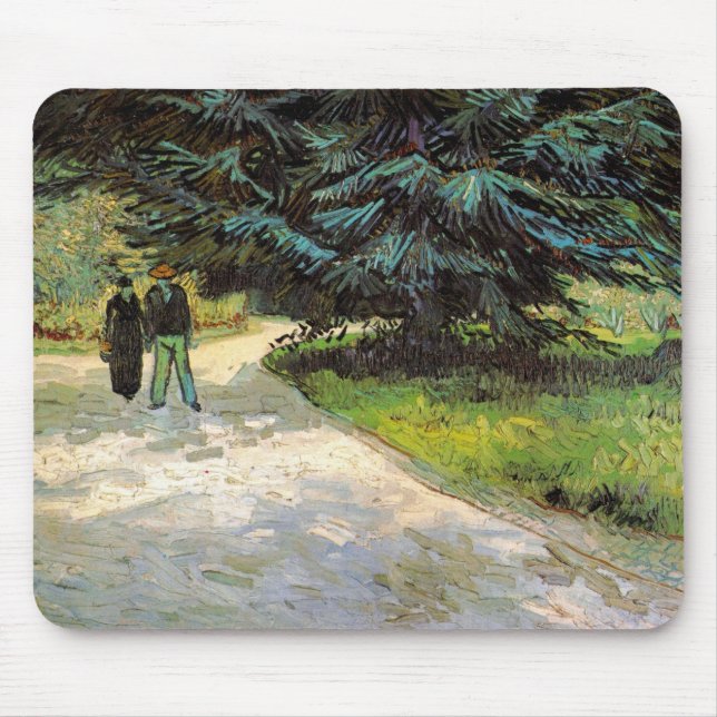 Mousepad Jardim Público com Casal de Vincent van Gogh (Frente)