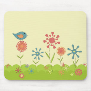 Mousepad Jardim retro do primavera