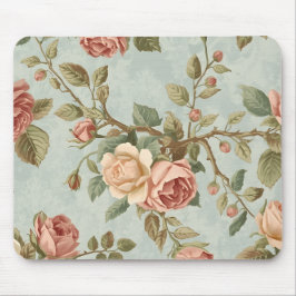 Mousepad Jardim Romântico de Rosas Antigas