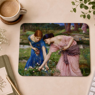 Mousepad Jardim Romântico Vintage Mulheres Pré-Rafaelitas