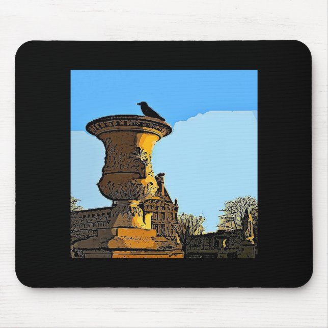 Mousepad Jardin des Tuileries Crow - Pintura (Frente)