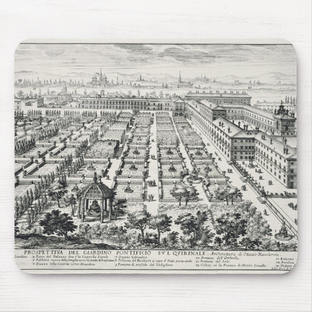 Mousepad Jardins do Quirinale, 'de Li Giardini di ROM (Frente)